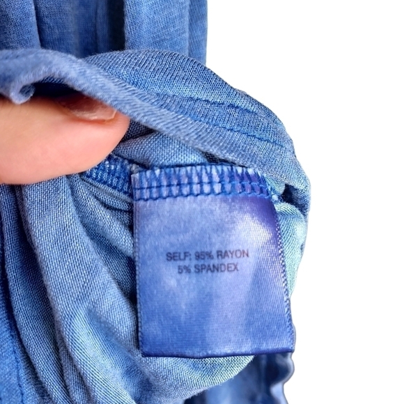 JANE AND DELANCEY WOMENS SLEEVELESS BLUE TOP SIZE XL - Picture 5 of 7